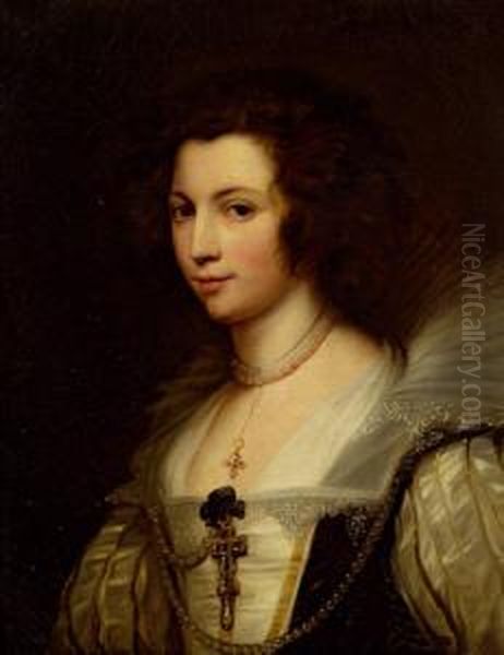 Portrat Maria Luise Von Tassis (kopie Nach Van Dyck) Oil Painting by Robert Theer