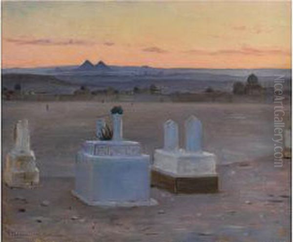 Abendliche Ansicht Von Kairo Oil Painting by Robert Thegerstrom