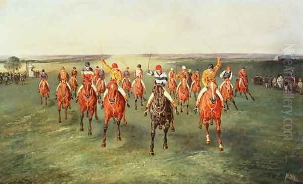 The Finish of the Two Thousand Guineas at Newmarket Oil Painting by Samuel Henry Gordon Alken