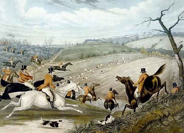 The Grand Leicestershire Fox Hunt, plate 1, 1839 Oil Painting by Samuel Henry Gordon Alken