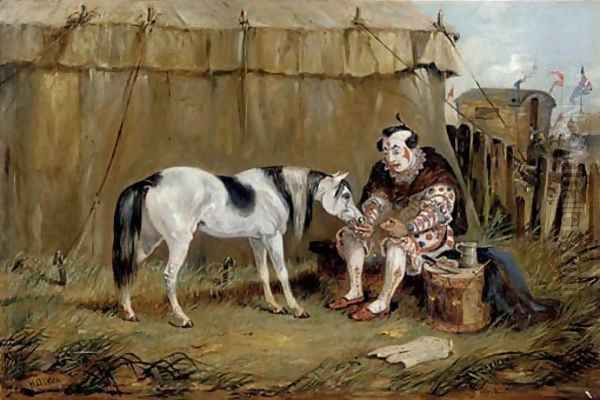 Circus pony and clown Oil Painting by Samuel Henry Gordon Alken