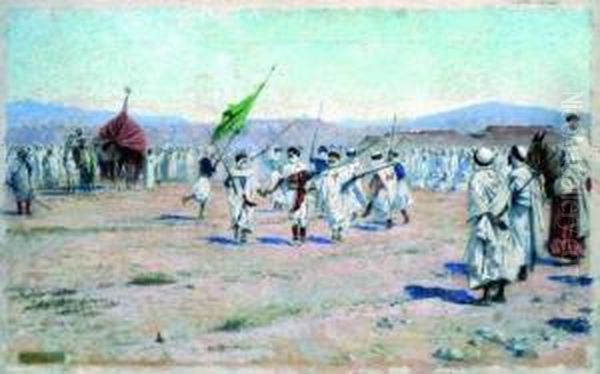 Mariage Algerien. Oil Painting by Charles James Theriat