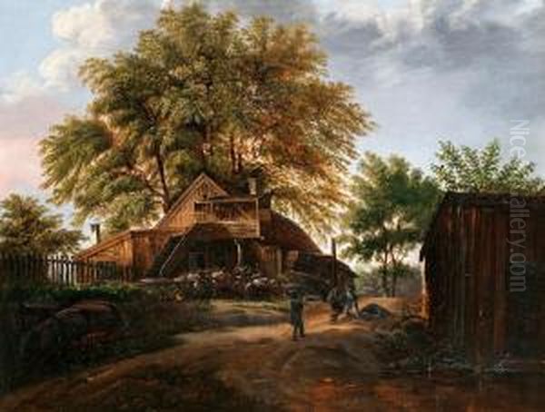 The Inn Oil Painting by Thora Thersner