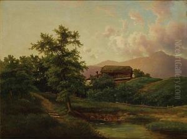 Paysage Montagneux Oil Painting by Josef Theurich