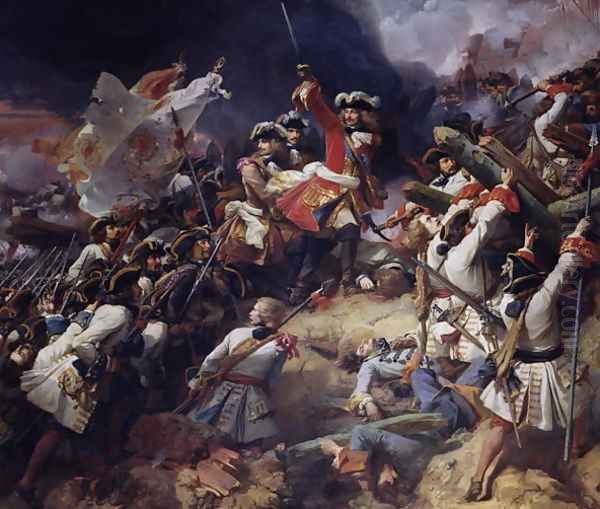 Battle of Denain, 24th July 1712, 1839 Oil Painting by Jean Alaux