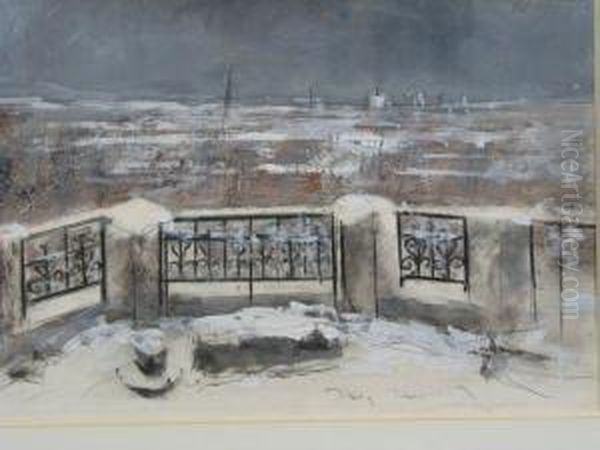 Panorama Sous La Neige Oil Painting by Jean Baptiste Thevenet