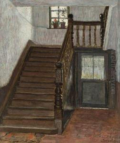 L'escalier Oil Painting by Louis Thevenet