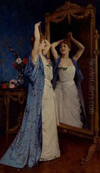 La Toilette Oil Painting by Toulmouche Auguste