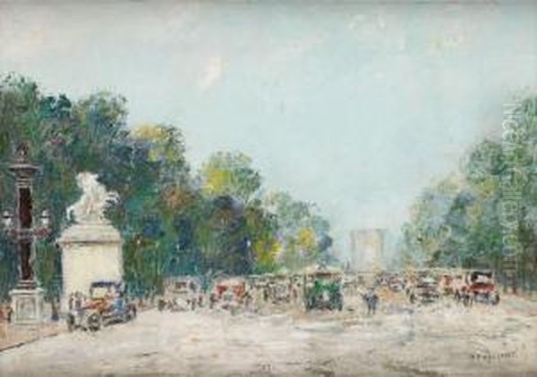 Les Champs-elysees Oil Painting by Pierre Thevenet