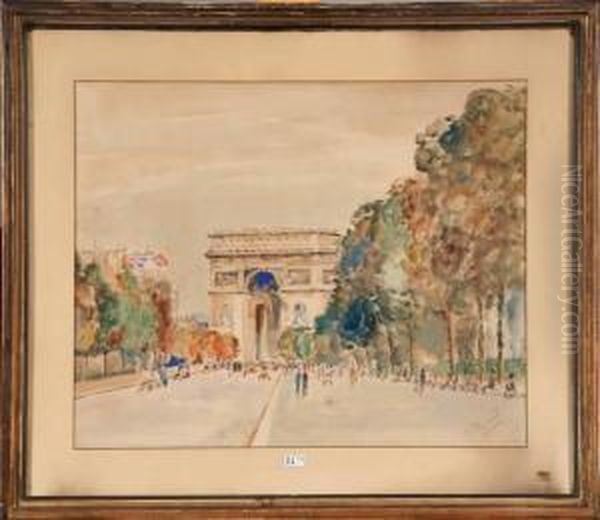 Vue De Paris Anime Oil Painting by Pierre Thevenet