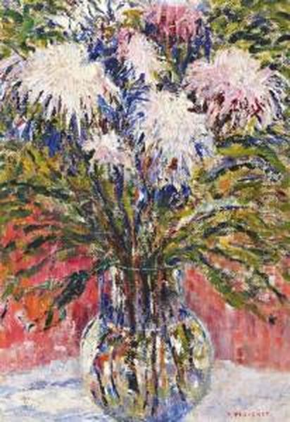 Bloemen In Vaas Oil Painting by Pierre Thevenet