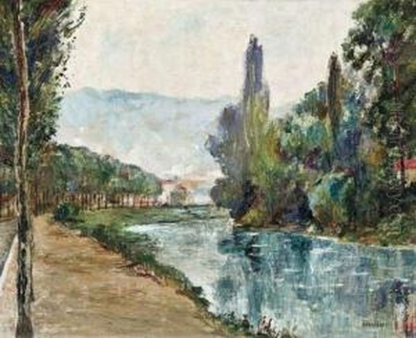 La Meuse A Anseremme Oil Painting by Pierre Thevenet