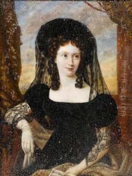 Portrait Of Mrs Thomas E Weller Oil Painting by Lorenzo Theweneti