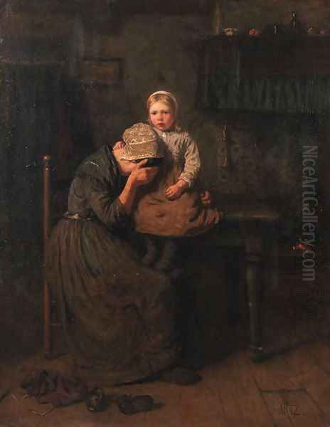 Consolation Oil Painting by David Adolf Constant Artz