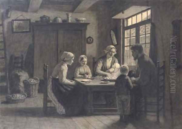 Before supper Oil Painting by David Adolf Constant Artz