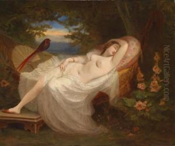 Female Nude Reclining Oil Painting by Ludwig Thibeaux