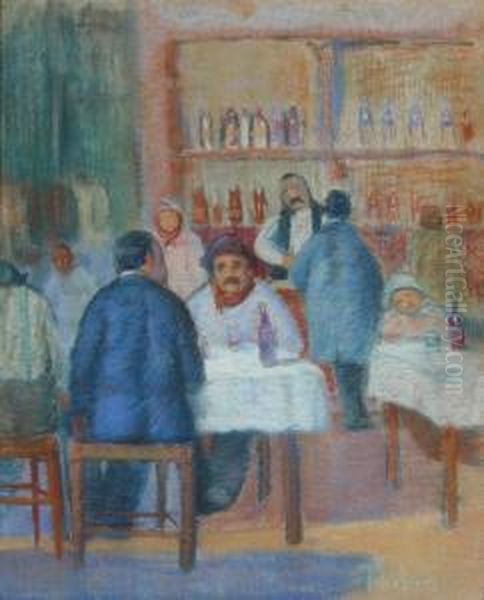 La Cantina-(la Boca) Oil Painting by Valentin Thibon de Libian