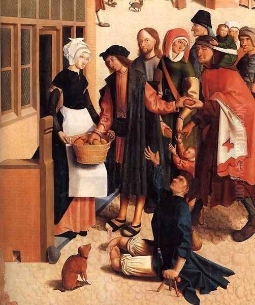 The Seven Works of Mercy (detail) Oil Painting by Master of Alkmaar