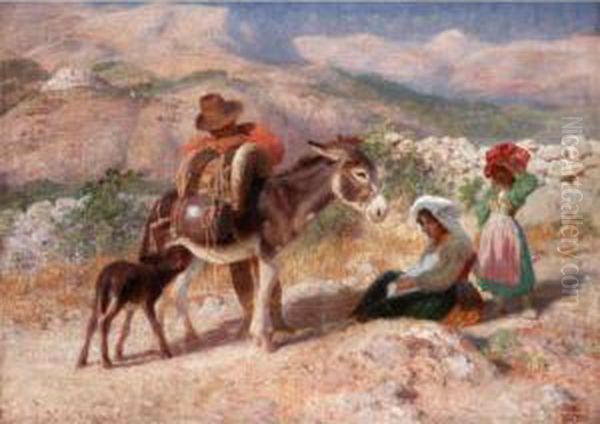 A Welcome Break Oil Painting by Franz Thiele