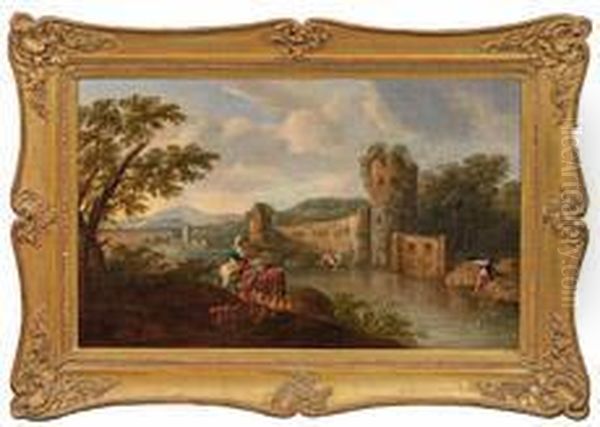 Paarflusslandschaften Oil Painting by Johann Alexander Thiele