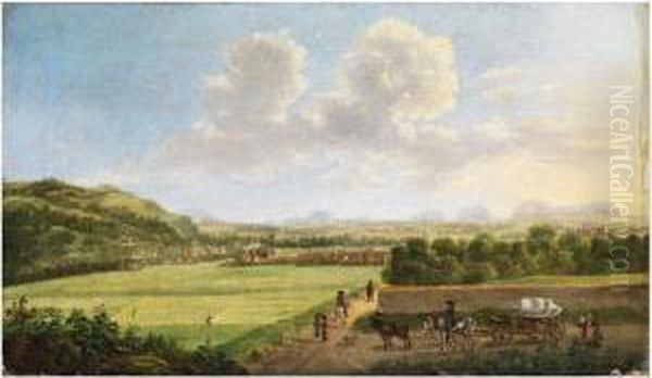 Landschaft Bei Der Festungkonigstein Oil Painting by Johann Fried. Alex. Thiele