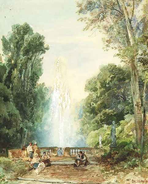 In the park Oil Painting by Oswald Achenbach