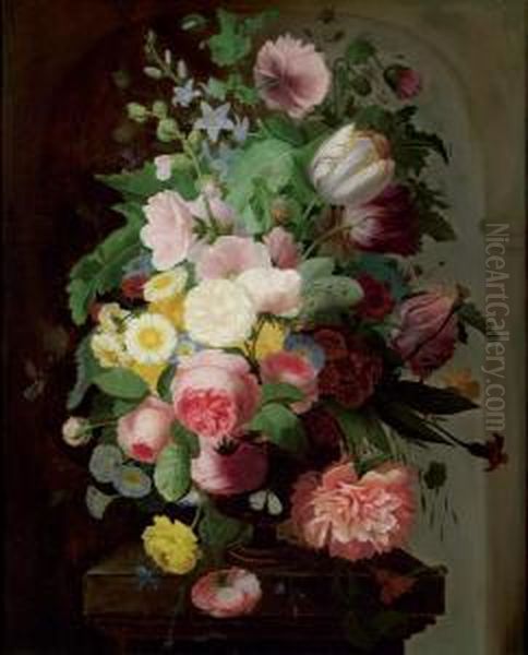 Blumenstillleben Oil Painting by Augustin Alexandre Thierriat