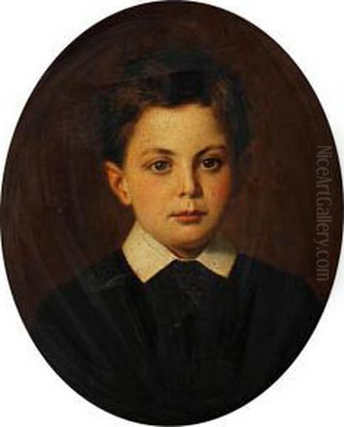 Portrait Of A Boy Oil Painting by Ludwig Thiersch