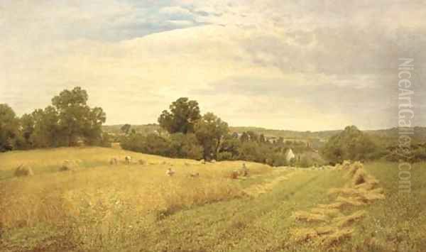 Haymaking Oil Painting by John Clayton Adams