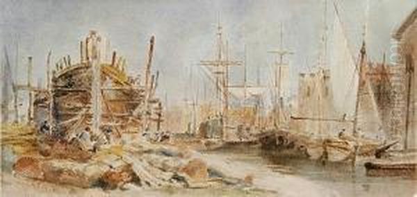 The Boatyard Oil Painting by John Thirtle