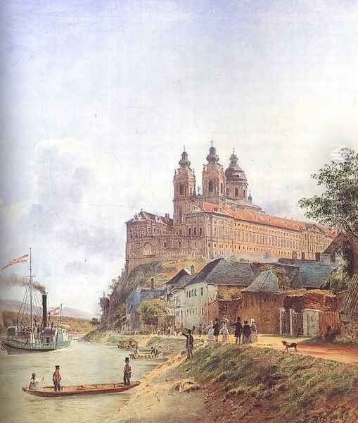 The Monastery of Melk on the Danube, 1845 Oil Painting by Jakob Alt