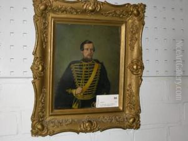 Portratt Av Militar Oil Painting by August Tholander