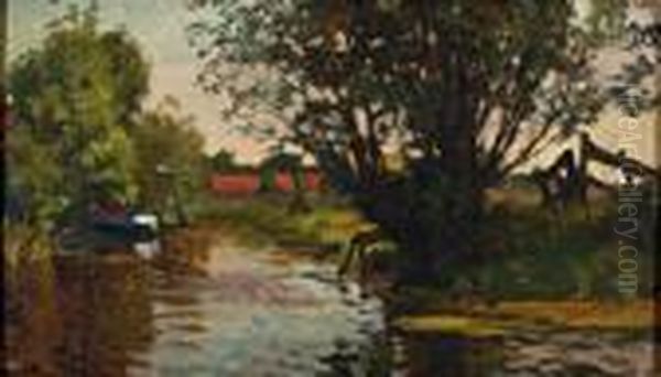 Poldersloot Oil Painting by Willem Bastiaan Tholen