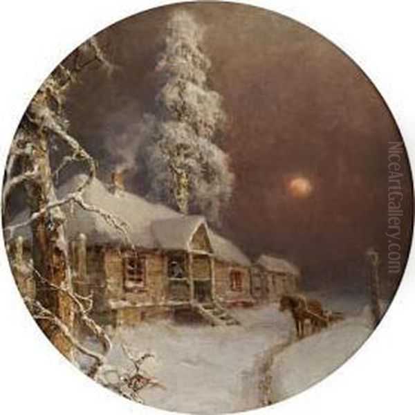 Returning From Wood-winter Oil Painting by James Crawford Thom