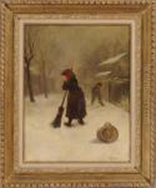 Sweeping Snow Oil Painting by James Crawford Thom