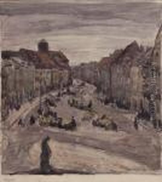 Markt In Bayreuth Oil Painting by Emil Thoma