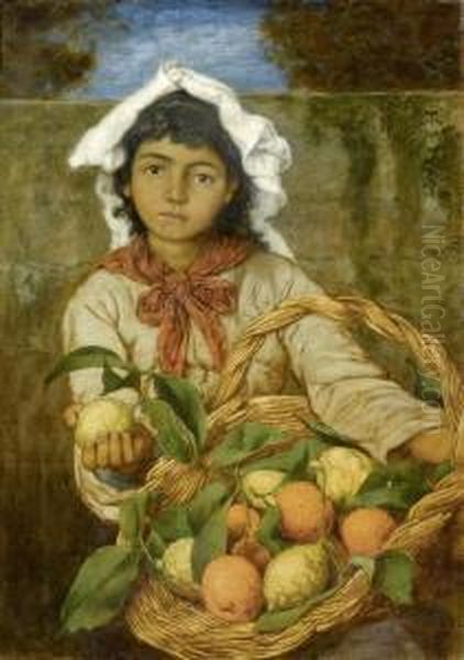 The Lemon Seller Oil Painting by Hans Thoma