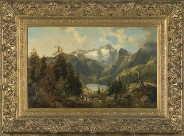 Alpen Landscape Oil Painting by Josef Thoma