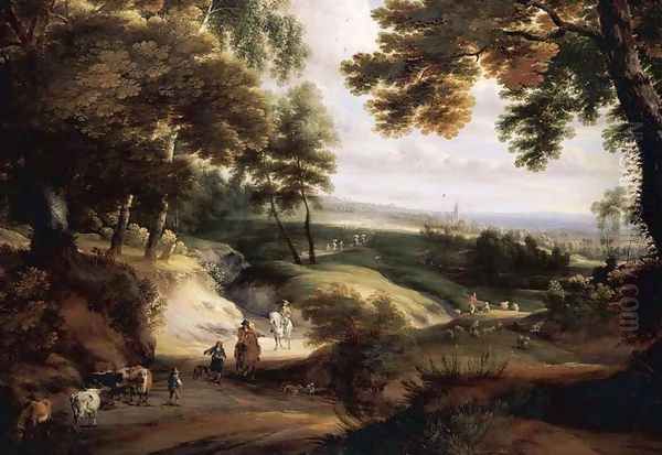 Wooded Landscape Oil Painting by Jacques d' Arthois