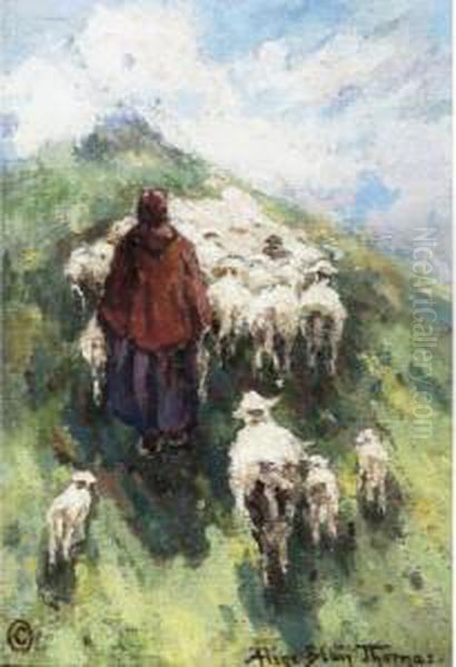 Shepherding Oil Painting by Alice Blair Thomas