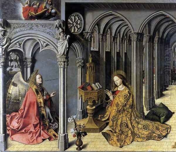 Annunciation c. 1445 Oil Painting by Master of the Aix Annunciation