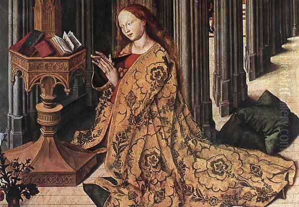 The Annunciation (detail) 1445 Oil Painting by Master of the Aix Annunciation