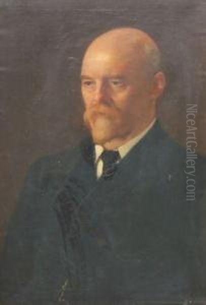 Head And Shoulders Portrait Of A Gent Oil Painting by Edgar Herbert Thomas