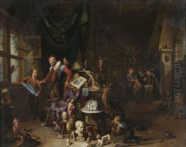 Le Cabinet De Curiosite D'un Collectionneur Oil Painting by Gerard Thomas