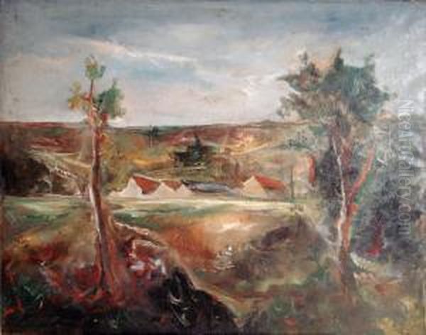 Paysage A La Ferme Oil Painting by Jean-Francois Thomas