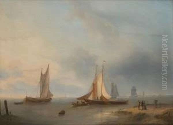 Depart Pour La Peche Oil Painting by Pieter Hendrik Thomas