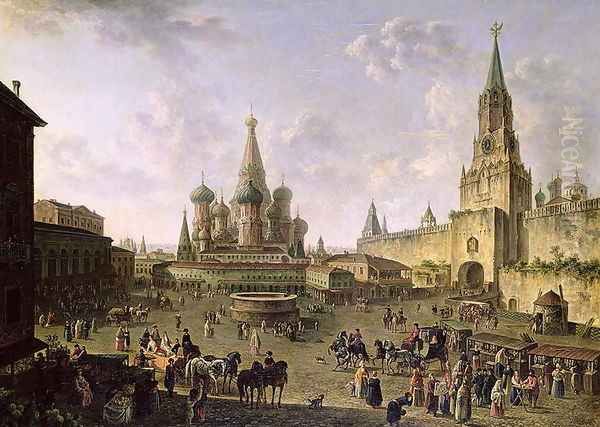 Red Square, Moscow 1801 Oil Painting by Fedor Yakovlevich Alekseev