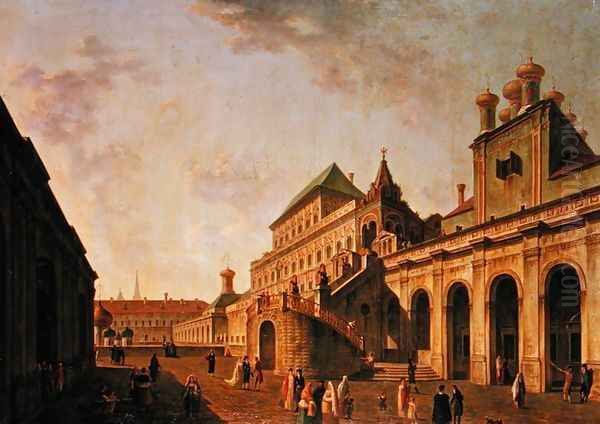 The Boyar's Ground in the Moscow Kremlin 1801 Oil Painting by Fedor Yakovlevich Alekseev