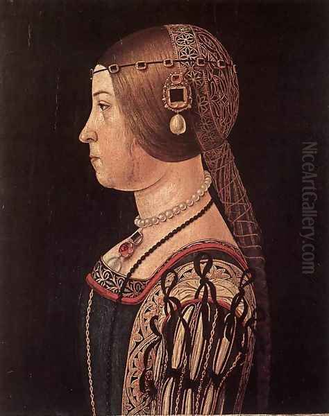 Portrait of Barbara Pallavicino 1510s Oil Painting by Alessandro Araldi