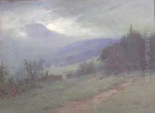 Moonrise Over Conway Oil Painting by William Barton Thomas